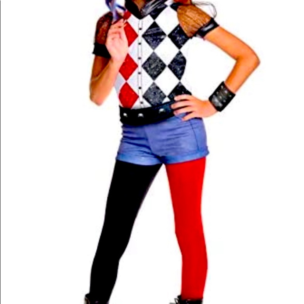 New DC Superhero Harley Quinn Costume, Medium